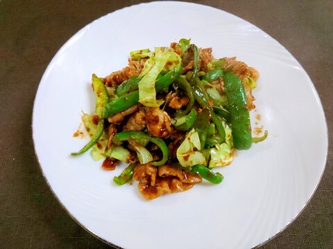 豚肉とキャベツとピーマンの味噌炒め